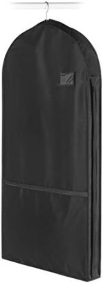 Whitmor Zippered Garment Bag with Pocket, Black