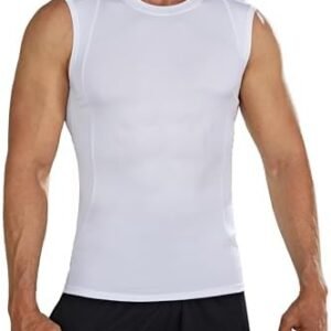 Men's Compression Shirts Tank Top Sleeveless Workout Gym Base Layer Slimming Undershirt Quick-Dry Muscle Vest