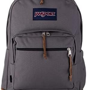 JanSport Right Pack Backpack - Durable Daypack with Padded 15" Laptop Sleeve, Spacious Main Compartment & Integrated Water Bottle Pocket - Graphite Grey