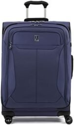 Travelpro Tourlite Softside Expandable Luggage with 4 Spinner Wheels, Lightweight Suitcase, Men and Women, Blue, Checked-Medium 25-Inch