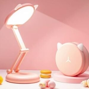 Cute Desk Lamp Foldable & Portable Lamp, Rechargeable+9 Brightness Pink Desk Lamp Kawaii Room Decor,Cute Lamp Kawaii Lamp Kawaii Desk Accessories,Pink Desk Lamp Cute Lamp Kawaii Room Decor Kawaii Lamp