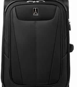 Travelpro Maxlite 5 Softside Expandable Carry on Luggage with 4 Spinner Wheels, Lightweight Suitcase, Men and Women, Black, Carry On 21-Inch