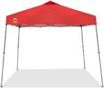 Crown Shades 11 x 11 Foot Adjustable Outdoor Instant Pop Up Tent Portable Waterproof Folding Camping Beach Shade Canopy Shelter with Carry Bag, Red