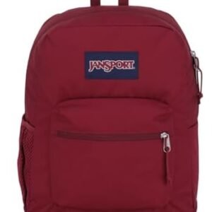 JanSport Cross Town Plus Backpack - Large Main Compartment, Side Water Bottle Pocket, 15-Inch Padded Laptop Sleeve - Russet Red