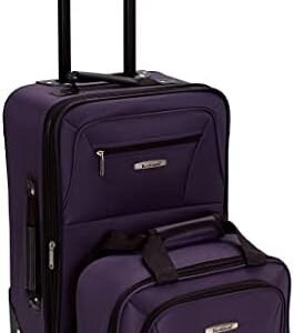 Rockland Fashion Expandable Softside Upright Luggage Set, Purple, 2-Piece (14/19)