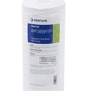 Pentair Pentek WP.5BB97P Big Blue Sediment Water Filter, 10-Inch, Whole House Polypropylene String-Wound Filter Cartridge, 10" x 4.5", 0.5 Micron