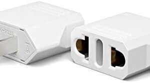 European to US Plug Adapter, Unidapt EU to US Plug Adapter, Europe to USA Plug Adaptor, 220V to 110V Plug Pin Converter, Travel Adapters European to American, Canada, Mexico, Type A, 2-Pack