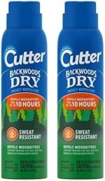 Cutter Backwoods Dry Insect Repellent, Mosquito Repellent, 25% DEET, Sweat Resistent, 4 Ounce (Aerosol Spray) (Pack of 2)