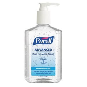 Purell Advanced Hand Sanitizer Refreshing Gel, Clean Scent, 8 fl oz Pump Bottle (Pack of 12), 9652-12