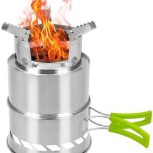 Camping Wood Stove, Portable Camping Stove - Stainless Steel Survival Stove Backpacking Wood Stove, Folding Small Mini Camp Stove for Hiking Traveling Outdoor