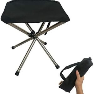 Folding Camping Stool, Compact Chair, Super Compact, for Travel, Hiking, Camping, Gathering, Barbecue, with Carry Bag, Storage Size 12.99"x2.56"x2.56"