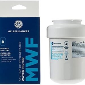 GE MWF Refrigerator Water Filter | Certified to Reduce Lead, Sulfur, and 50+ Other Impurities | Replace Every 6 Months for Best Results | Pack of 1