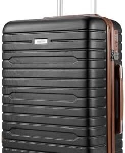 Carry on Luggage with Spinner Wheels, Hardside Lightweight 20" Carry on Suitcase Airline Approved TSA Lock (Black)