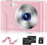 Digital Baby Camera for Kids Teens Boys Girls Adults,1080P 48MP Kids Camera with 32GB SD Card,2.4 Inch Kids Digital Camera with 16X Digital Zoom, Compact Mini Camera (Pink)