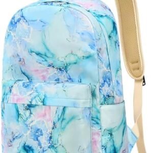 School Backpack Teen Girls Lightweight College Waterproof School Laptop Casual Backpack (Purple Blue Green)