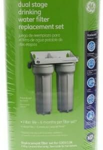 GE SmartWater FXSVC Under Sink Water Filter, Replacement for Water Filtration System, Twice-Filtered Water, Reduces Sediment & Other Impurities from Water, Replace Every 6 Months, 2 Filters