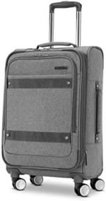 AMERICAN TOURISTER Whim Softside Expandable Luggage with Spinners, Dove Grey, Carry On