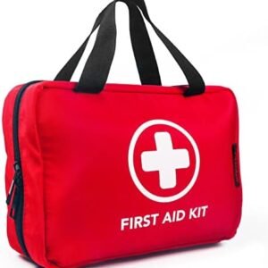 330 Piece First Aid Kit, Premium Waterproof Compact Trauma Medical Kits for Any Emergencies, Ideal for Home, Office, Car, Travel, Outdoor, Camping, Hiking, Boating (Red)