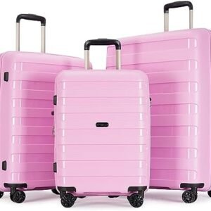 3-piece set includes 20-inch, 24-inch, 28-inch luggage with scratch-resistant PP material, Super light, thickened, large-capacity suitcase