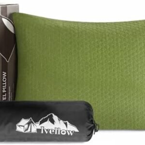 Ivellow Memory Foam Travel Pillow Compressible Camping Pillow for Sleeping Shredded Memory Foam Pillow Compact Firm Supportive Small Pillow for Adults Kids Outdoor Backpacking Hiking Essential Gear-M