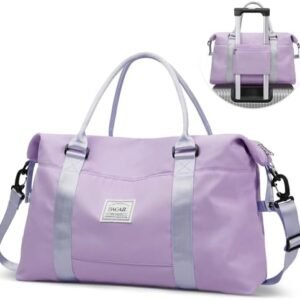 BAGAIL Travel Duffel Bag, Weekender Bags for Women, Overnight Gym Carry On Tote Bag with Wet Pocket, Hospital Mom Bag for Labor and Delivery - Purple