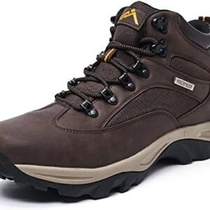 CC-Los Men's Waterproof Hiking Boots Mid-top Boots Lightweight Non-slip High-Traction Grip 7.5-14