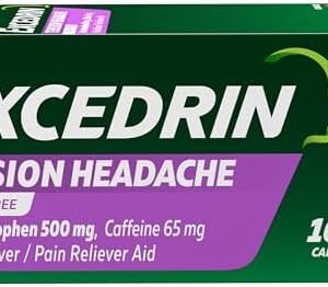 Excedrin Tension Headache Relief Caplets Without Aspirin for Head, Neck and Shoulder Pain Relief - 100 Count