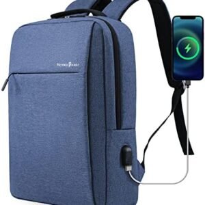 Victoriatourist Laptop Backpack for Men Business Slim Durable Work Laptops Backpacks with USB Charging Port, College Backpacks Computer Bag Gifts for Women Fits 15.6 Inch Notebook(Blue)