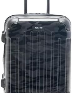 Kenneth Cole REACTION Retrogade 20” Carry-On Luggage Expandable 8-Wheel Spinner Lightweight Hardside Cabin Bag Suitcase, Black Camo, 20-inch Carry On