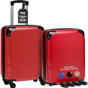 18 Inch Personal Item Removable Wheels Suitcase 2.0 Converts from Carry-On into Under the Seat Luggage and fits Sizers 18x14x8 Inches