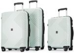 GinzaTravel Rune series expandable 3 Luggage Sets,Lightweight Hardside Suitcase With Spinner Wheels TSA Lock,PP material business fashion suitcase