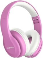 Kids Bluetooth Headphones, Lightweight Kids Wireless Headphones for Kids, 85/94dB Volume Limited, 60 Hours Playtime, Bluetooth 5.3, Over-Ear Toddler Headphones with Built-in Mic-Pink