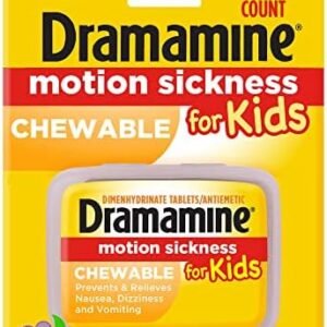 Dramamine Kids Chewable, Motion Sickness Relief, Grape Flavor, 8 Count