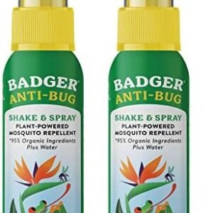 Badger Bug Spray, Organic Deet Free Mosquito Repellent with Citronella & Lemongrass, Natural Bug Spray for People, Family Friendly Bug Repellent, 2.7 fl oz (2 Pack)