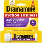 Dramamine Motion Sickness Relief Less Drowsey Formula, 8 Count