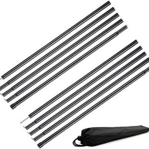 Tent Poles,Adjustable Steel Rods for Camping Tarps,Backpacking,Shelters,Portable Tarp Poles Rods-2 Pack